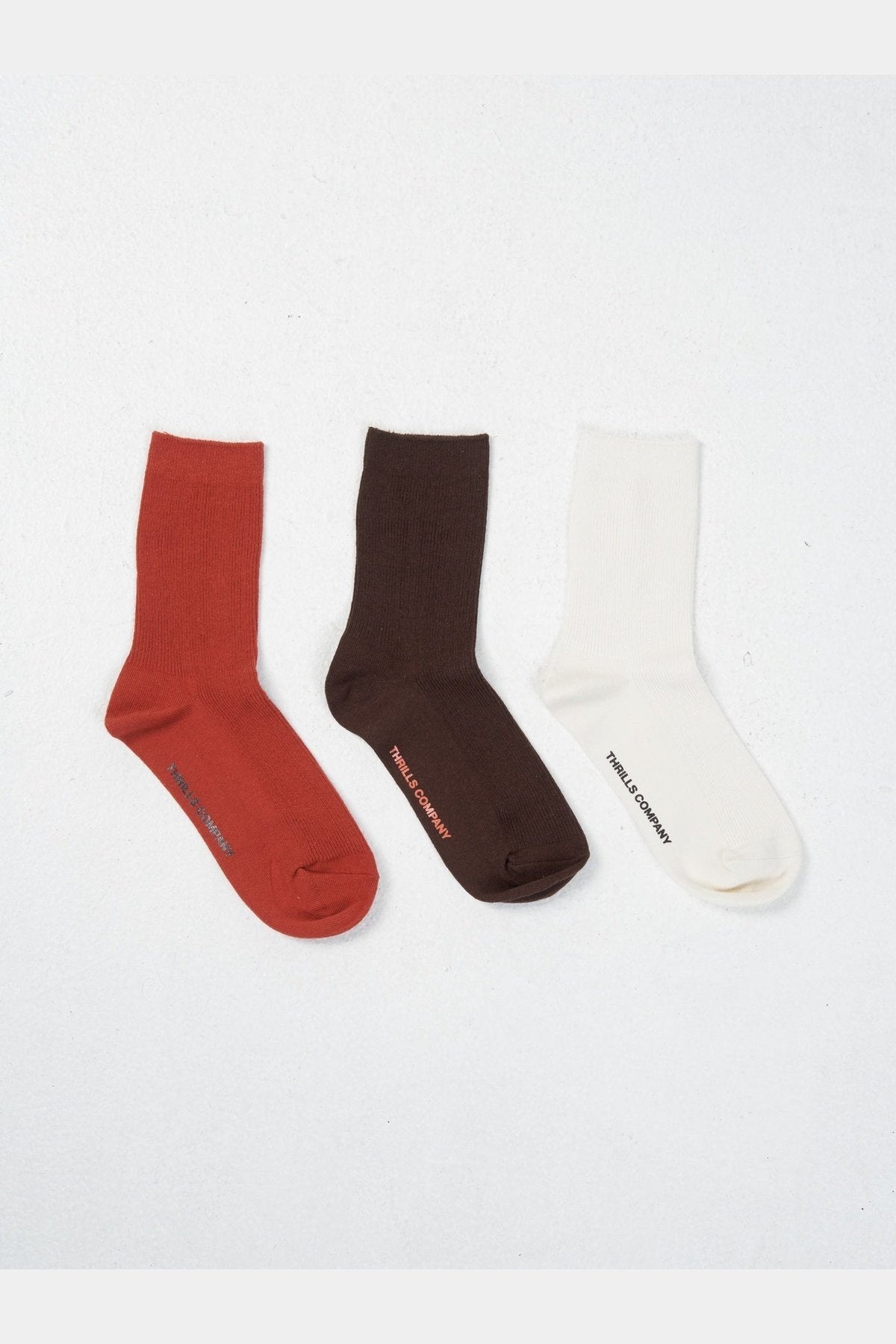 Thrills Natural Occurences 3Pk Sock - Ketchup, Choc Plum, Heritage White