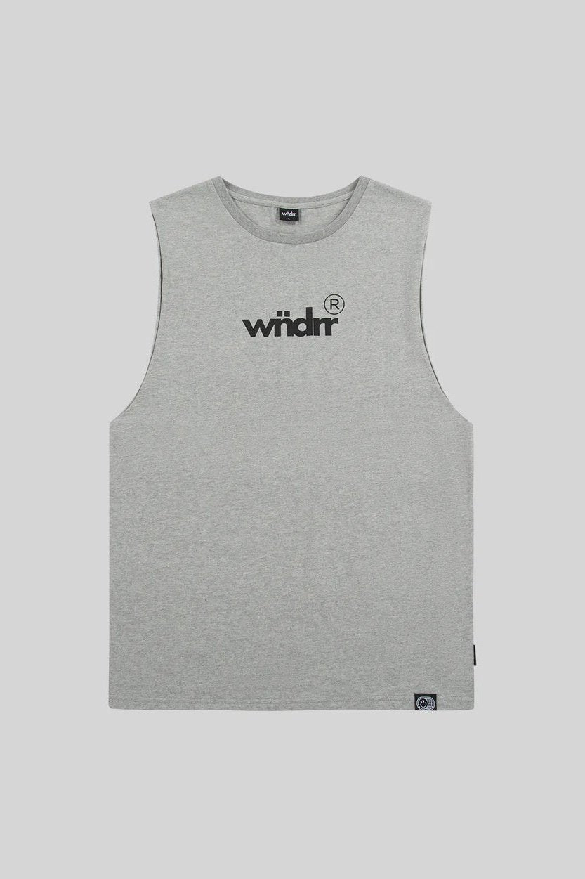 WNDRR ACCENT MUSCLE TOP - GREY MARLE
