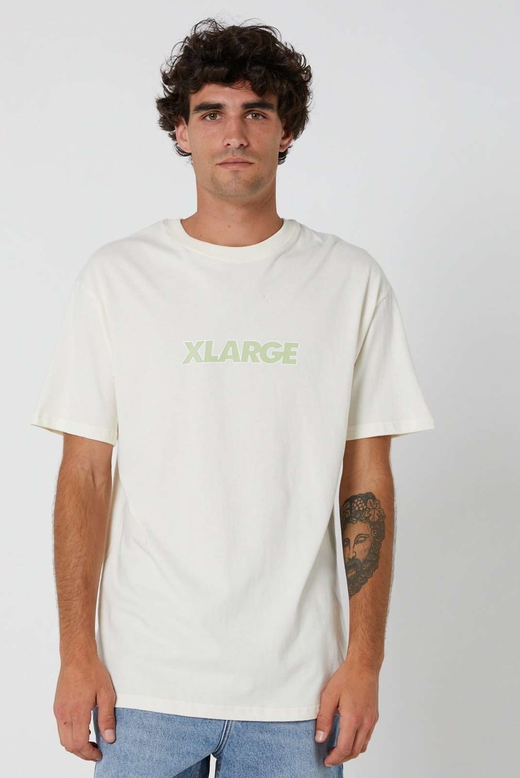 Xlarge - text logo ss tee - ivory
