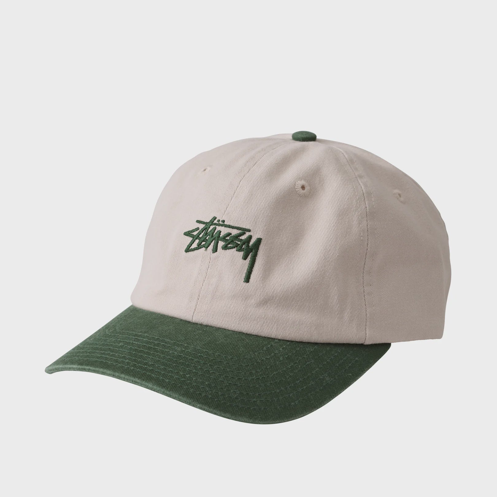 Stussy stock low pro cap winter white/forest